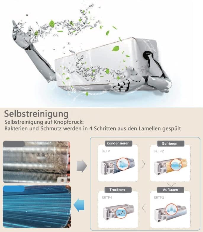 DIMSTAL 12000 BTU 3,6kW ULTRA - Split Klimaanlage + Heizung ECO Smart WiFi Self-Clean Super-Ioniser Follow Me komplett Set leise inkl. 3m Leitungen