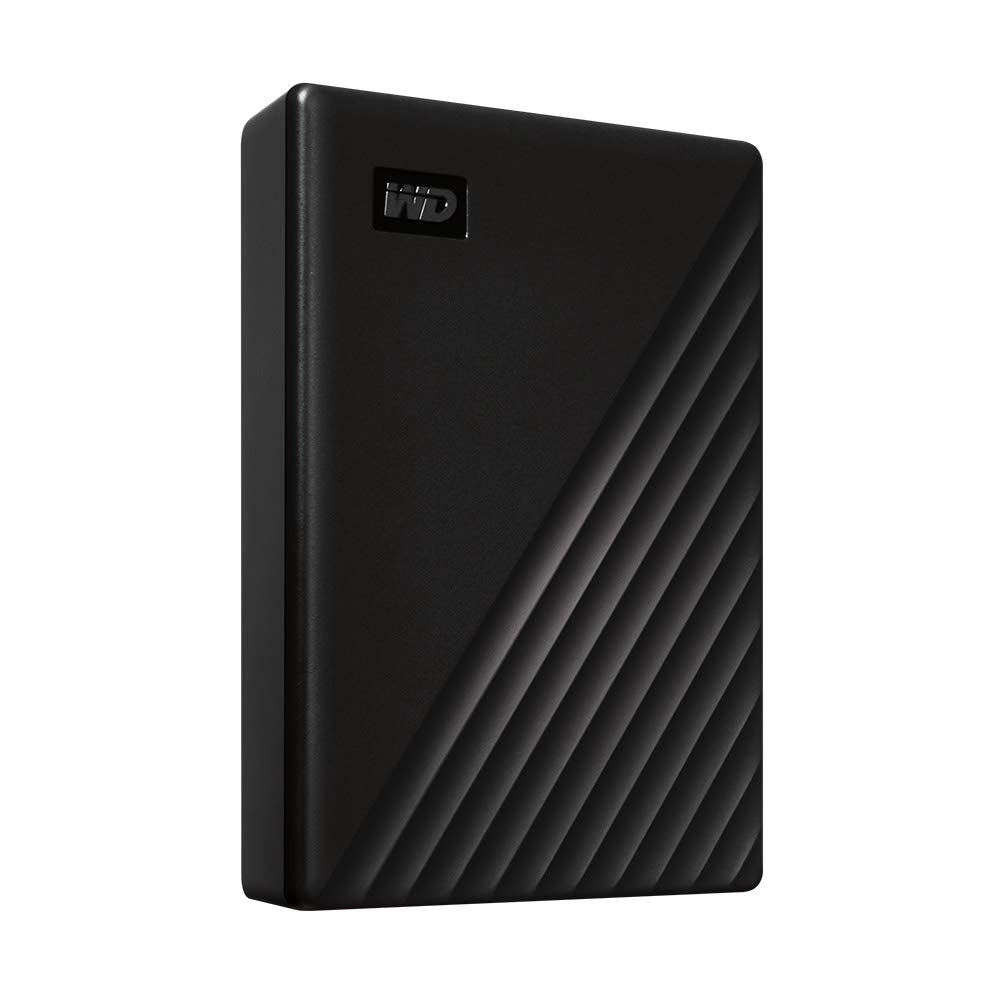 WD My Passport externe Festplatte 5 TB (mobiler Speicher, schlankes Design, herunterladbare Software, automatische Backups, Passwortschutz) Schwarz - auch kompatibel mit PC, Xbox und PS4