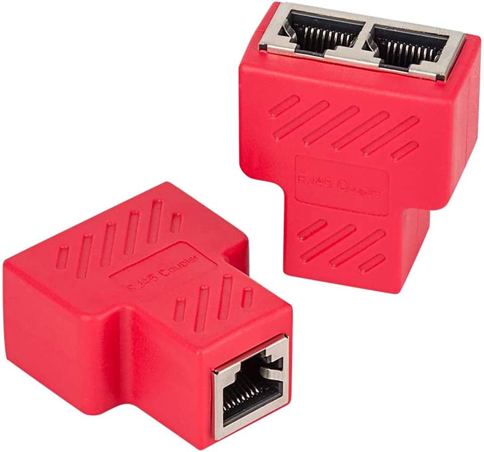 VANDESAIL 2 Pack LAN Splitter Verteiler, LAN Splitter 1 Auf 2, RJ45 Splitter LAN Switch 2Port, Ethernet Splitter Netzwerk Verlängerungen Adapter, LAN Kabel Splitter für Cat5e Cat6 Cat7 Cat8 Kabel