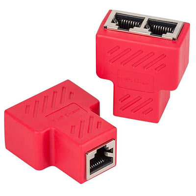 VANDESAIL 2 Pack LAN Splitter Verteiler, LAN Splitter 1 Auf 2, RJ45 Splitter LAN Switch 2Port, Ethernet Splitter Netzwerk Verlängerungen Adapter, LAN Kabel Splitter für Cat5e Cat6 Cat7 Cat8 Kabel