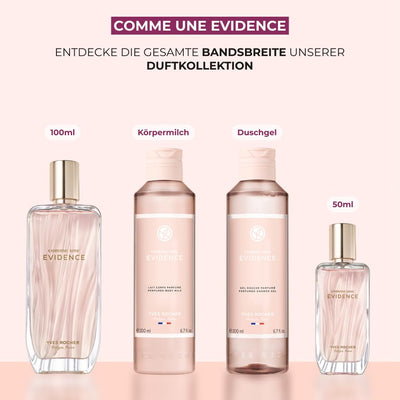 Yves Rocher COMME UNE EVIDENCE Eau de Parfum Damen - Floraler Chypre-Duft mit Noten von Damaszener-Rose, Bergamotte und Patschuli - Elegantes Parfum für Frauen - 100 ml