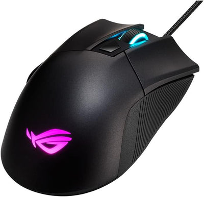 Asus ROG Gladius II Core Gaming-Maus (6200 DPI Sensor, Aura Sync Beleuchtung, Abnehmbare Schalter) schwarz