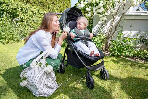 MoMi MIYA EVA, Kinder-Buggy Kinderwagen ab dem 6. Monat (bis 22 kg), regulierbarer 5-Punkt-Sicherheitsgurt, Einkaufskorb, Fußsack, Getränkehalterung, Regenschutz und Insektenschutz