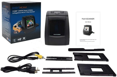 DIGITNOW! Film-Scanner Diascanner Tragbarer hochauflösender 22MP All-In-1-Film- und Diascanner für Super-8-Film, 35-mm-Dias und -Negative, 110 und 126 Film-zu-Digital-Konverter