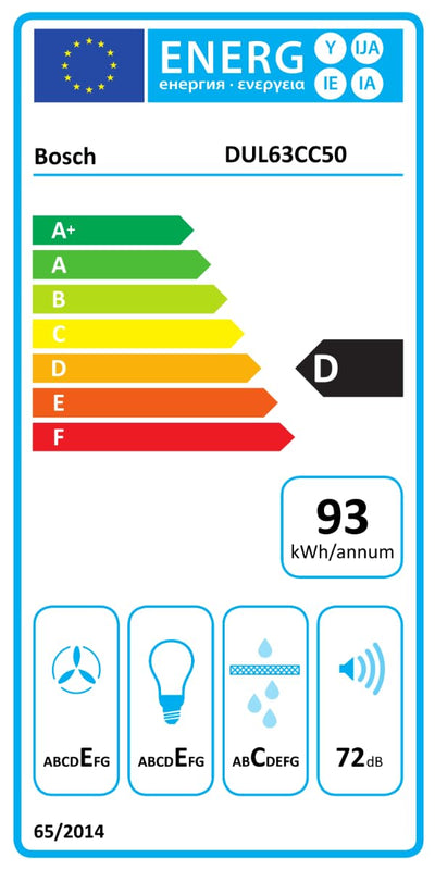 Bosch DUL63CC50 Serie 4 Unterbauhaube, 60 cm breit, Um- & Abluft, LED-Beleuchtung gleichmäßige Ausleuchtung, Drucktastenschalter, 3 Leistungsstufen, Metallfettfilter spülmaschinengeeignet, Edelstahl