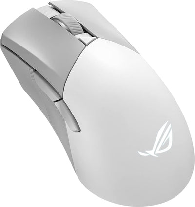 ASUS ROG Gladius III Wireless AimPoint White RGB Gaming Maus (optischer ROG AimPoint-Sensor, 36.000 DPI, 650 IPS, ROG Micro Switches, ergonomisch, 2,4-GHz, Bluetooth, USB, weiß)