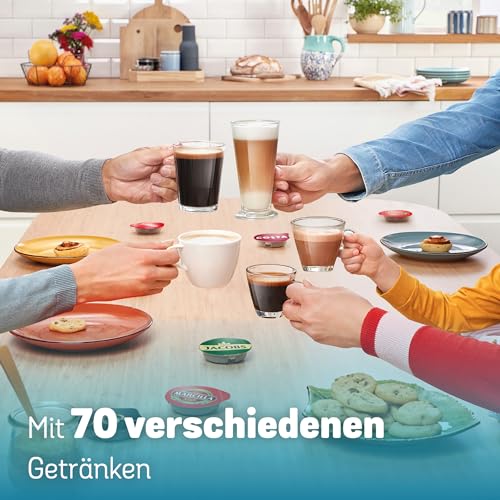 Bosch Tassimo finesse Kapselmaschine TAS167P, 70 Getränke, intensiverer Kaffee auf Kopfdruck, Abschaltautomatik, perfekt dosiert, platzsparend, 1400 W, crema