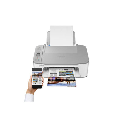 Canon Farbtintenstrahldrucker PIXMA TS3451 Multifunktionsgerät DIN A4 (Scanner, Kopierer, Drucker, 4800 x 1200 DPI, LCD, WLAN, USB, Apple AirPrint, PIXMA Cloud Link, Duplexdruck), weiß