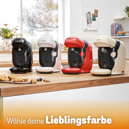 Bosch Tassimo Style friendly Kapselmaschine TAS113E, über 70 Getränke, geeignet für alle Tassen, vollautomatisch, nachhaltig, platzsparend, 1400 W, rot