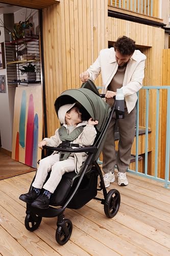 MoMi MIYA EVA, Kinder-Buggy Kinderwagen ab dem 6. Monat (bis 22 kg), regulierbarer 5-Punkt-Sicherheitsgurt, Einkaufskorb, Fußsack, Getränkehalterung, Regenschutz und Insektenschutz