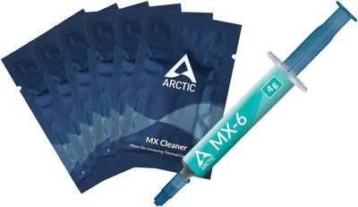 ARCTIC MX-6 (4 g, inkl. 6 MX Cleaner) - Ultimate Performance Wärmeleitpaste für CPU, Konsolen, Grafikkarten, Laptops, sehr hohe Wärmeleitfähigkeit, Lange Haltbarkeit, Nicht leitend, Nicht kapazitiv