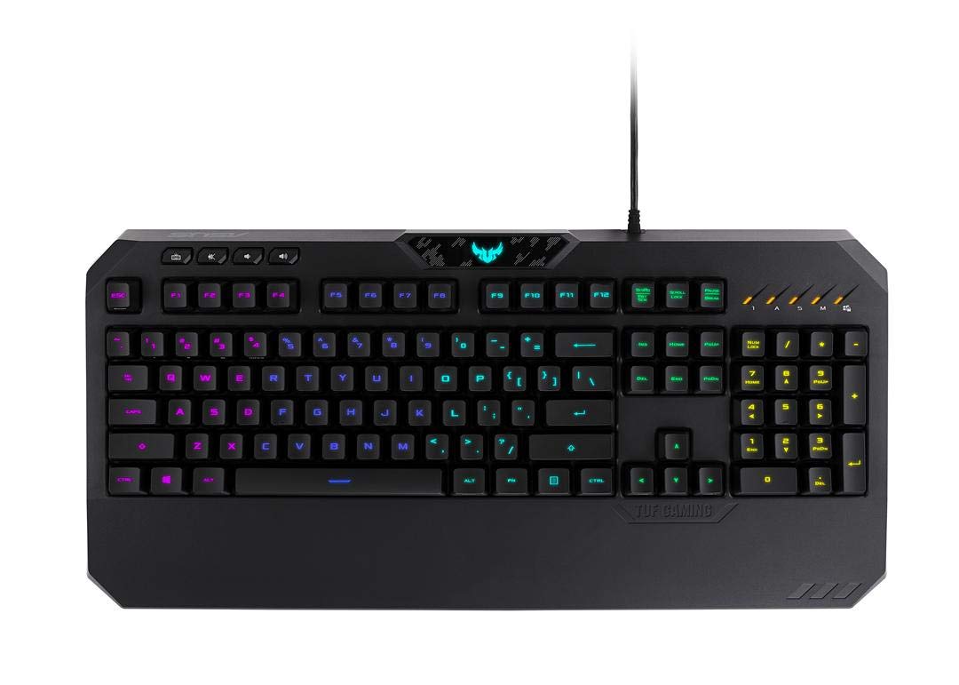 ASUS TUF Gaming K5 Tastatur USB QWERTY Italienisch Schwarz - Tastaturen (Standard, USB, Membran-Schlüsselschalter, QWERTY, RGB-LED, Schwarz)