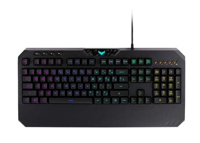 ASUS TUF Gaming K5 Tastatur USB QWERTY Italienisch Schwarz - Tastaturen (Standard, USB, Membran-Schlüsselschalter, QWERTY, RGB-LED, Schwarz)