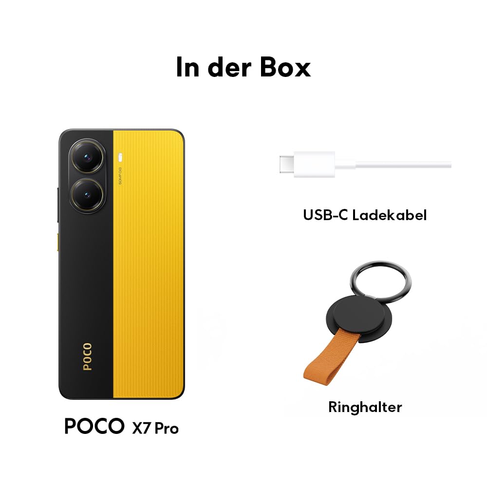 Xiaomi Poco X7 Pro Smartphone, 12+512GB, Schwarz, 50MP Hauptkamera mit OIS, 6000mAh (typ.) Akku mit 90W HyperCharge, IP68, KI-Funktionen (Ladegerät Nicht enthalten)