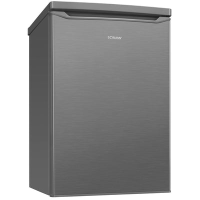 Bomann® Kühlschrank mit Gefrierfach klein | Kühlschrank 2 Ablagen | leise | mit 4-Sterne Gefrierfach | Kühlschrank klein mit Obst- und Gemüsefach | Türanschlag wechselbar | KS 7251 inox