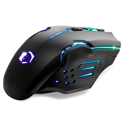 EMPIRE GAMING - RF903 Gaming-Maus, Kabellos 2,4GHz Wireless Wiederaufladbar – LED-Hintergrundbeleuchtung RGB – Ergonomisch – 4800 DPI 500 Hz – PS4,PS5,XboxOne/Series,PC und Mac – Schwarz