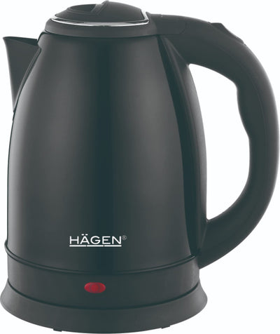 Hagen - Edelstahl - Elektrischer Wasserkocher - Kabelloser Wasserkocher - Edelstahl Wasserkocher - Kabelloser 1.8L Edelstahl Wasserkocher HAGEN HA5525-BLK-Schwarz