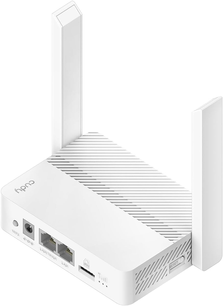 Cudy Neuer LT300 4G LTE WLAN-Router 300 Mbit/s, kompatibel mit Allen Betreibern, 2×2 MIMO, Keine Konfiguration erforderlich, OpenVPN, WireGuard