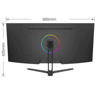 CRUA 34 Zoll Curved Gaming Monitor, WQHD 3440x1440, 165Hz, 1ms VRB, höhenverstellbar, FreeSync Premium, DP 1.4