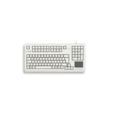 CHERRY G80-11900, Kabelgebundene Tastatur mit Touchpad, für Industrieanwendungen, Deutsches Layout (QWERTZ), für Dauereinsatz, mit Ziffernblock, Weiß