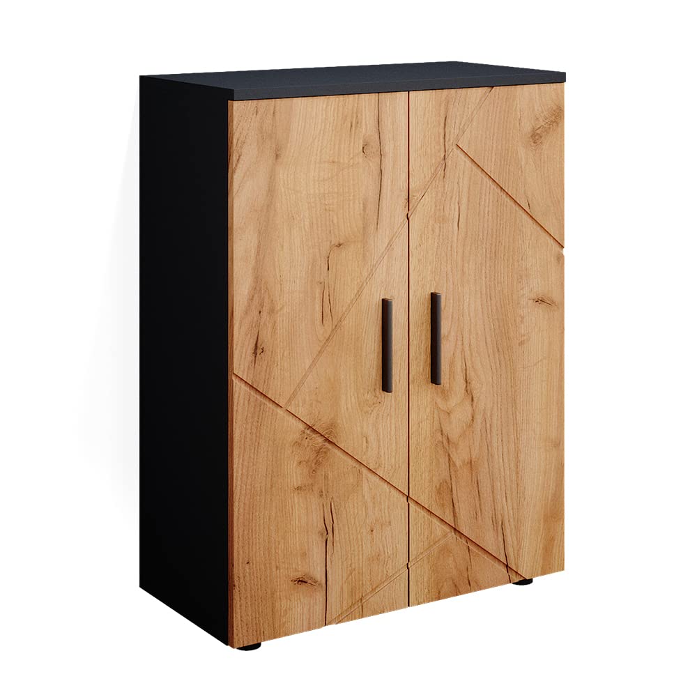 Vicco Midischrank Irma, Anthrazit/Goldkraft Eiche, 60 x 81 cm