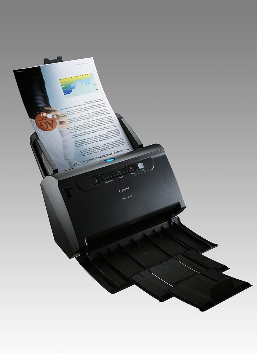 Canon Scanner imageFORMULA DR-C225II | Dokumentenscanner | Duplex Scanner mit Einzug für Homeoffice & Büro mit USB | 45 Blatt Einzug | Bis zu 25 Seiten pro Min | CaptureOnTouch Software mit OCR I PDF