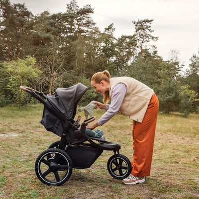 Bebeconfort Cloudy, All-Terrain-Baby Stroller, 0–4 Jahre (max. 22kg), verstellbar, schnell zusammenklappbar, 3 große Kinderwagen Luftreifen, verstellbarer Schieber, geräumiger Korb, Mineral Graphite