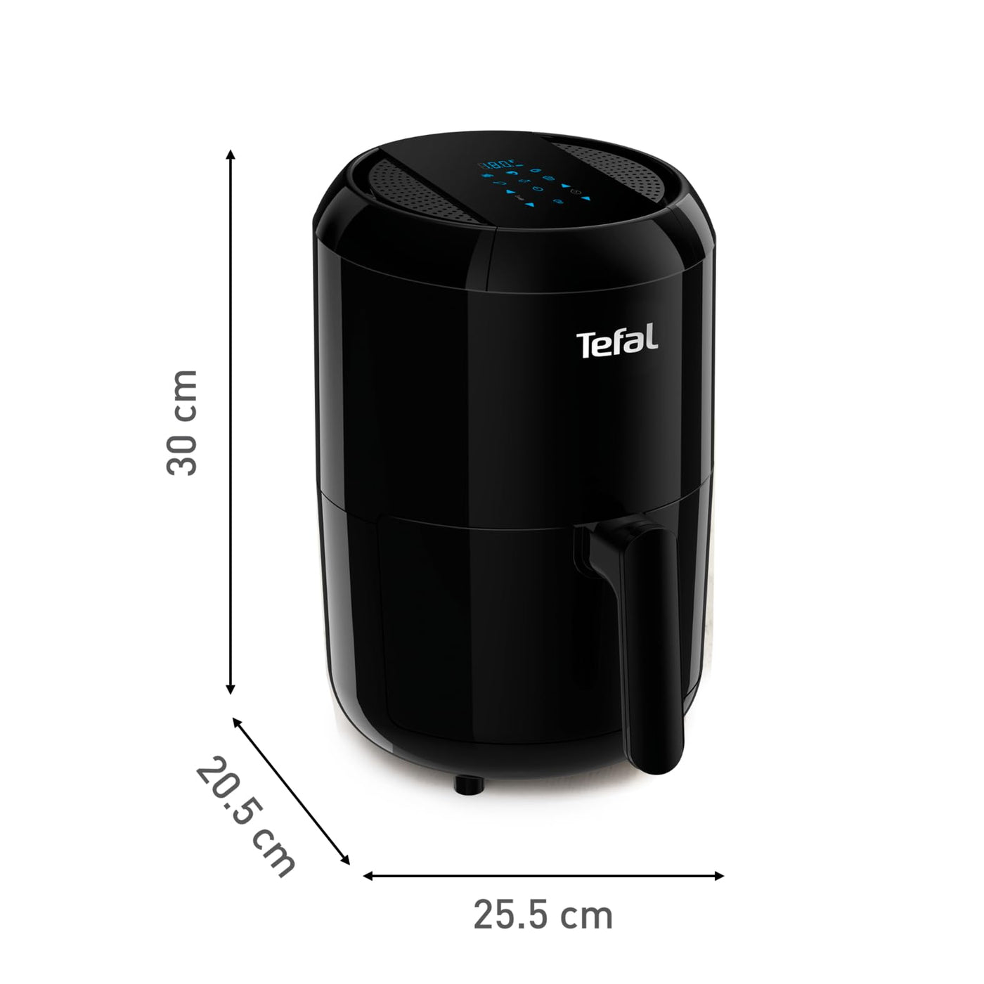 Tefal EY3018 Heißluftfritteuse Easy Fry Compact | Air Fryer für 1-2 Personen | Kapazität: 1,6 L | 6 automatische Programme | Digitales Display | energiesparend | gesunde Friteuse ohne Öl | Schwarz