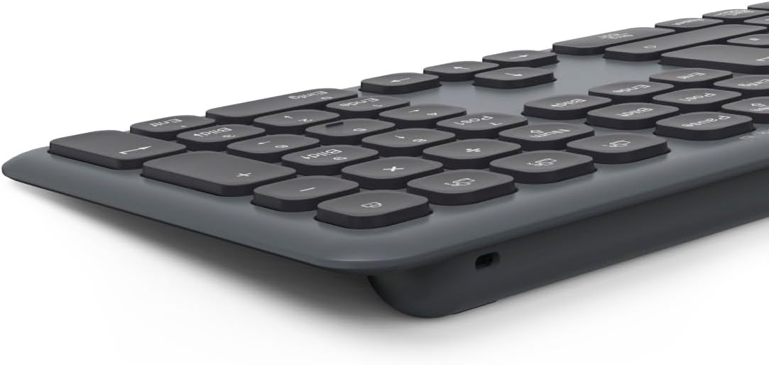 Hama Tastatur-Maus-Set kabellos WKM-550 (Multi-Device 2,4GHz via USB-Empfänger + 2X Bluetooth für PC, Laptop, Tablet, 10 m Reichweite, deutsches QWERTZ-Layout, leise, batteriebetrieben) schwarz