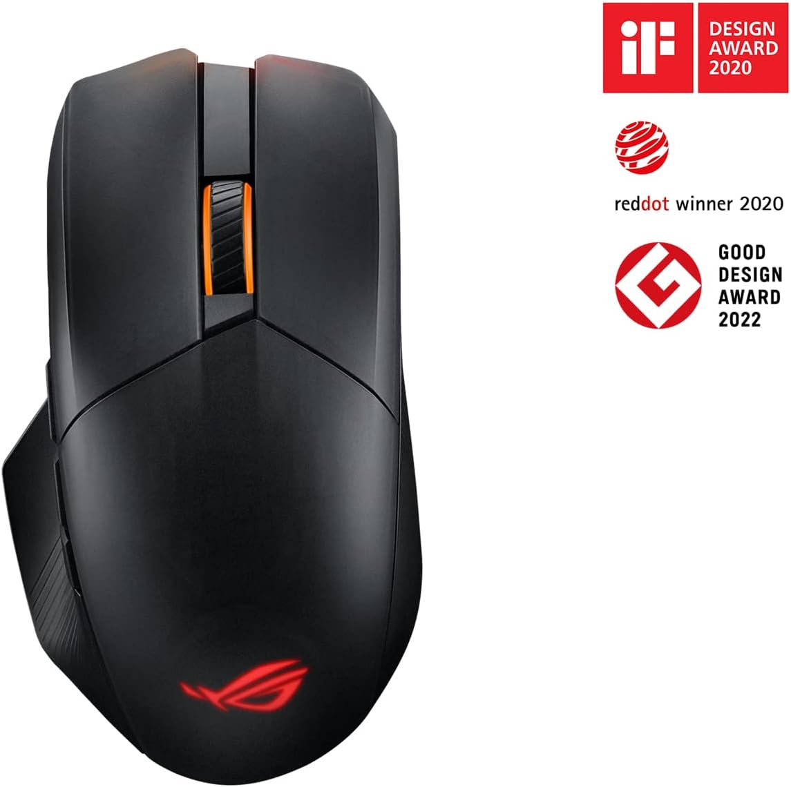 ASUS ROG Chakram X Origin kabellose RGB Gaming Maus (ROG AimPoint-Sensor, 36.000 dpi, Polling-Rate 8000 Hz, RF 2,4 GHz / Bluetooth / kabelgebunden, 11 programmierbare Tasten, Joystick, schwarz)