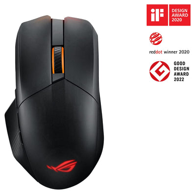 ASUS ROG Chakram X Origin kabellose RGB Gaming Maus (ROG AimPoint-Sensor, 36.000 dpi, Polling-Rate 8000 Hz, RF 2,4 GHz / Bluetooth / kabelgebunden, 11 programmierbare Tasten, Joystick, schwarz)