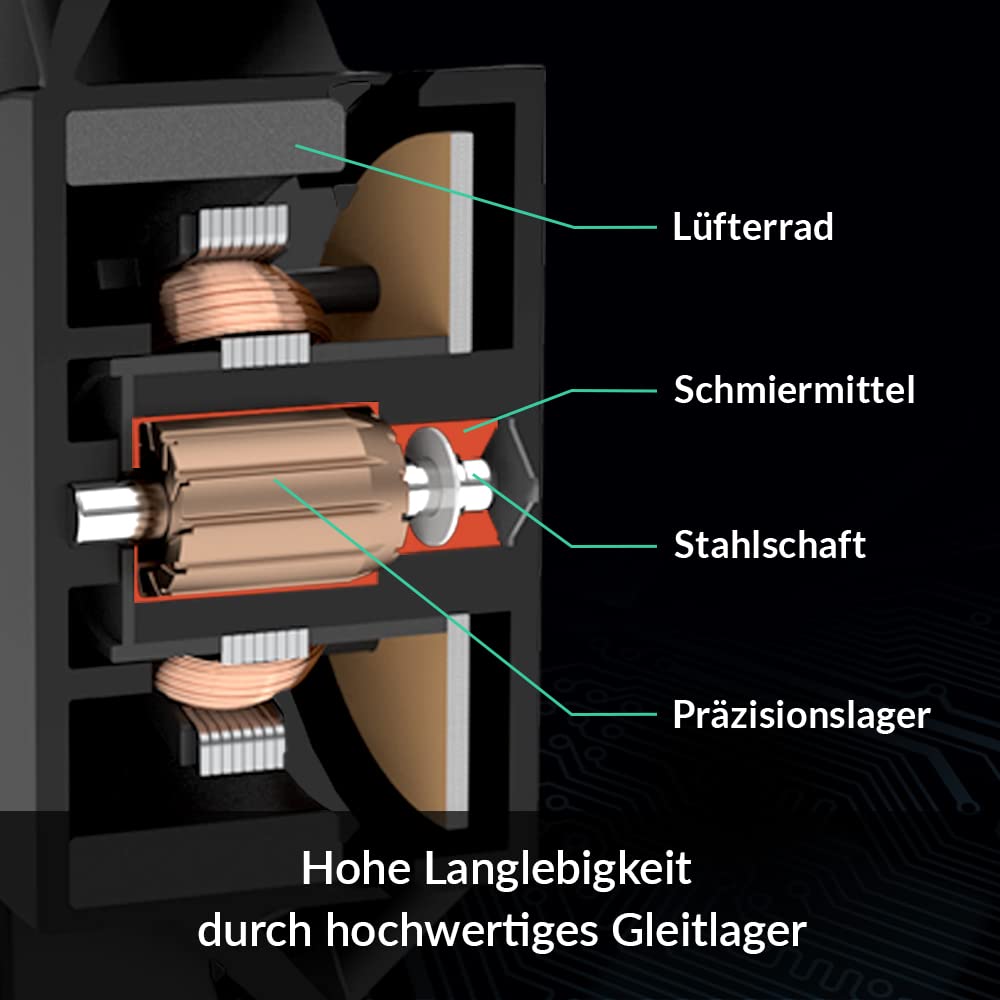 ARCTIC P12 PWM PST A-RGB - PC Lüfter, 120 mm PWM PST Gehäuselüfter optimiert für statischen Druck, Case Fan, Semi-Passiv: 200-2000 RPM (0 RPM <5%), 5V 3 Pin ARGB-LED, Einzellüfter - Schwarz