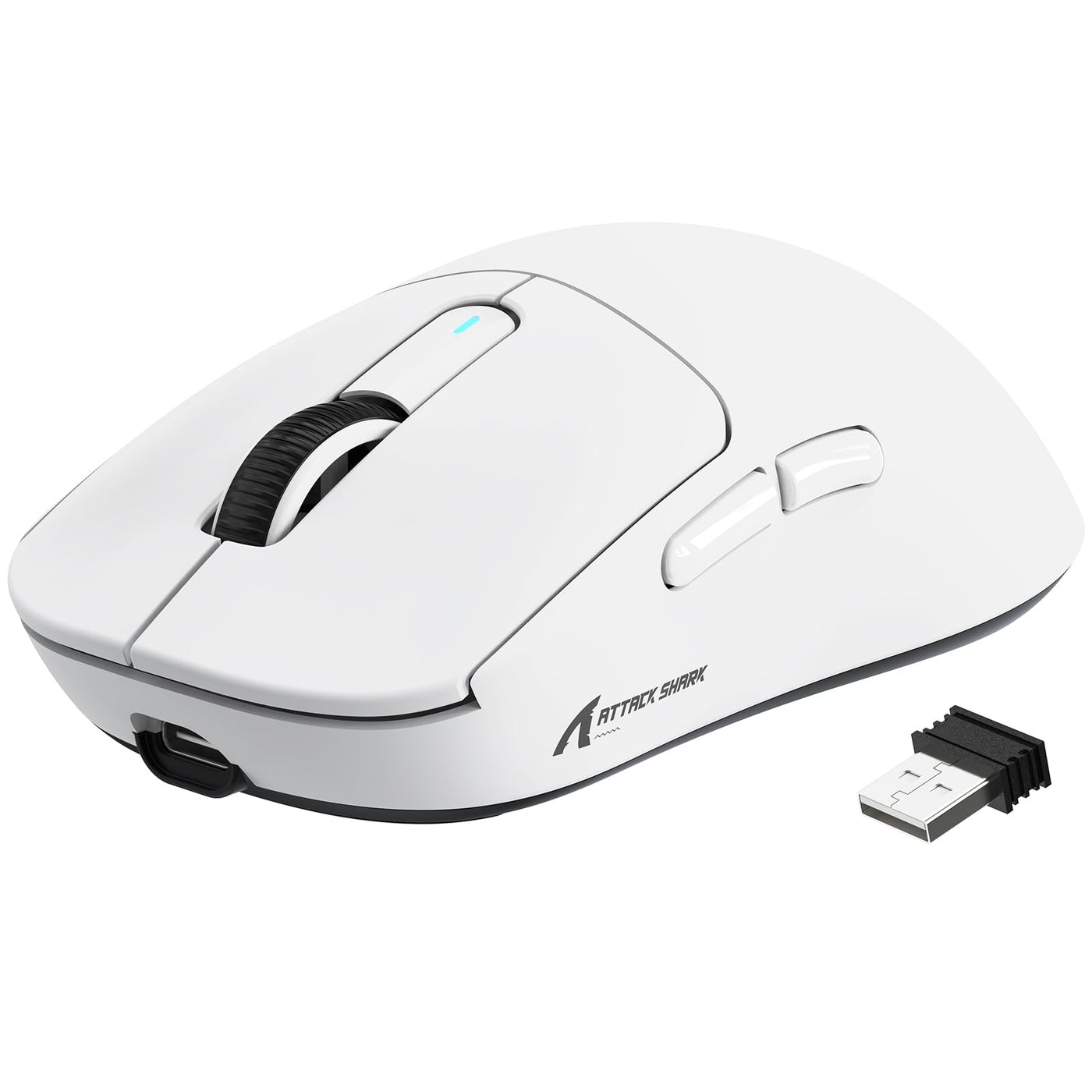 VGN GAMEPOWER x Attack Shark X3 Superlight Kabellose Gaming-Maus, 49g Ultraleicht Mouse, 26000DPI, PixArt PAW3395, 2.4G/BT/Kabelgebunden, PTFE Feet, Bis zu 200 Std. Akku, G502, PC/Xbox/PS/Mac, Weiß