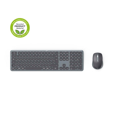 Hama Tastatur-Maus-Set kabellos WKM-550 (Multi-Device 2,4GHz via USB-Empfänger + 2X Bluetooth für PC, Laptop, Tablet, 10 m Reichweite, deutsches QWERTZ-Layout, leise, batteriebetrieben) schwarz