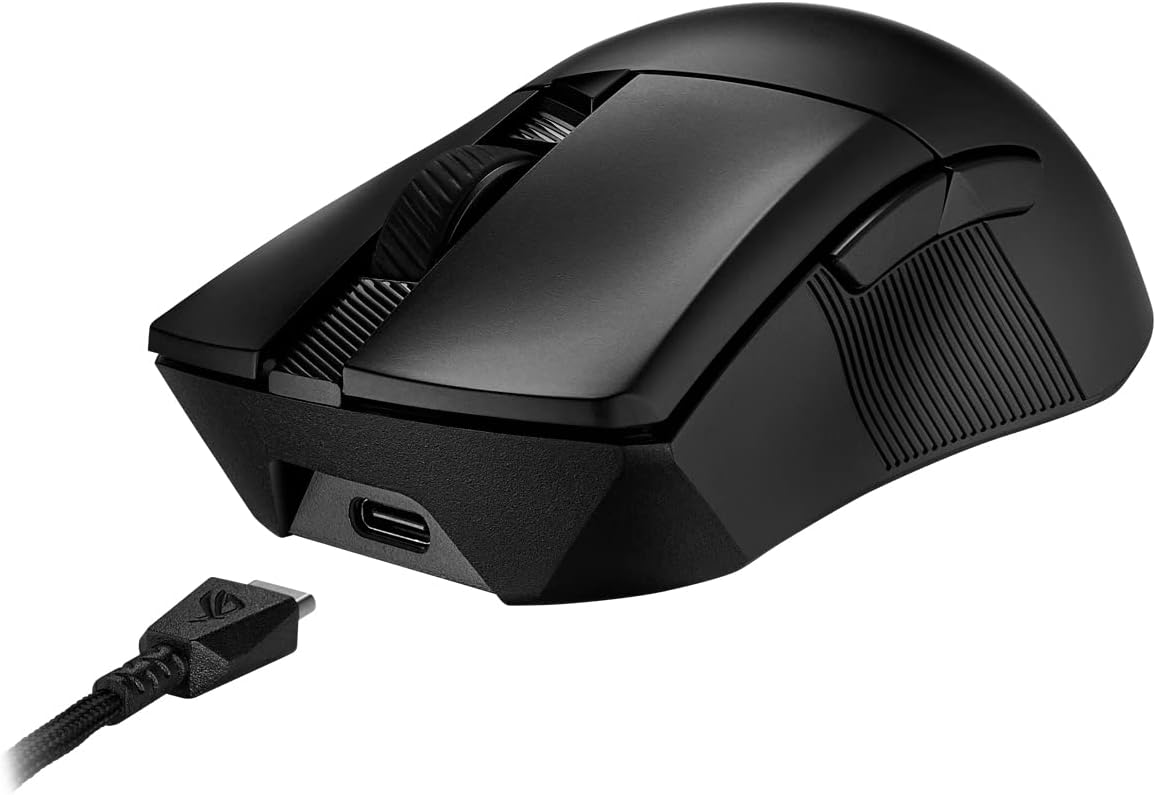 ASUS ROG Gladius III Wireless AimPoint RGB Gaming Maus (optischer ROG AimPoint-Sensor, 36.000 DPI, 650 IPS, ROG Micro Switches, ergonomisch, 2,4-GHz, Bluetooth®, USB, schwarz)