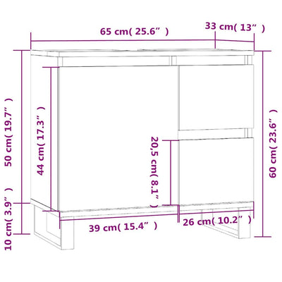 vidaXL Badezimmerschrank, Waschbeckenunterschrank mit viel Stauraum, Badschrank mit Eisenbeinen, Bad Unterschrank Waschbeckenschrank Badmöbel, Schwarz Holzwerkstoff