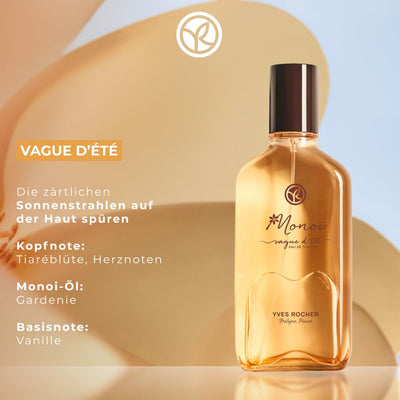 Yves Rocher Monoï Eau de Toilette VAGUE D’ÉTÉ 100 ml | exotisches Parfüm für Frauen mit frischem Sommer-Duft | Parfum Damen | Eau de Toilette für paradiesische Gefühle