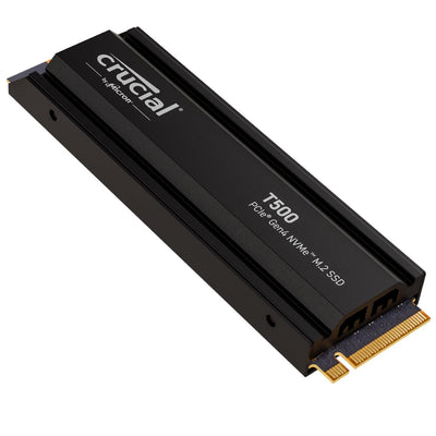 Crucial T500 SSD 2TB PCIe Gen4 NVMe M.2 Interne PS5 SSD Festplatte mit Kühlkörper, bis 7400 MB/s, TLC NAND, Laptop und Desktop kompatibel, Microsoft DirectStorage - CT2000T500SSD5