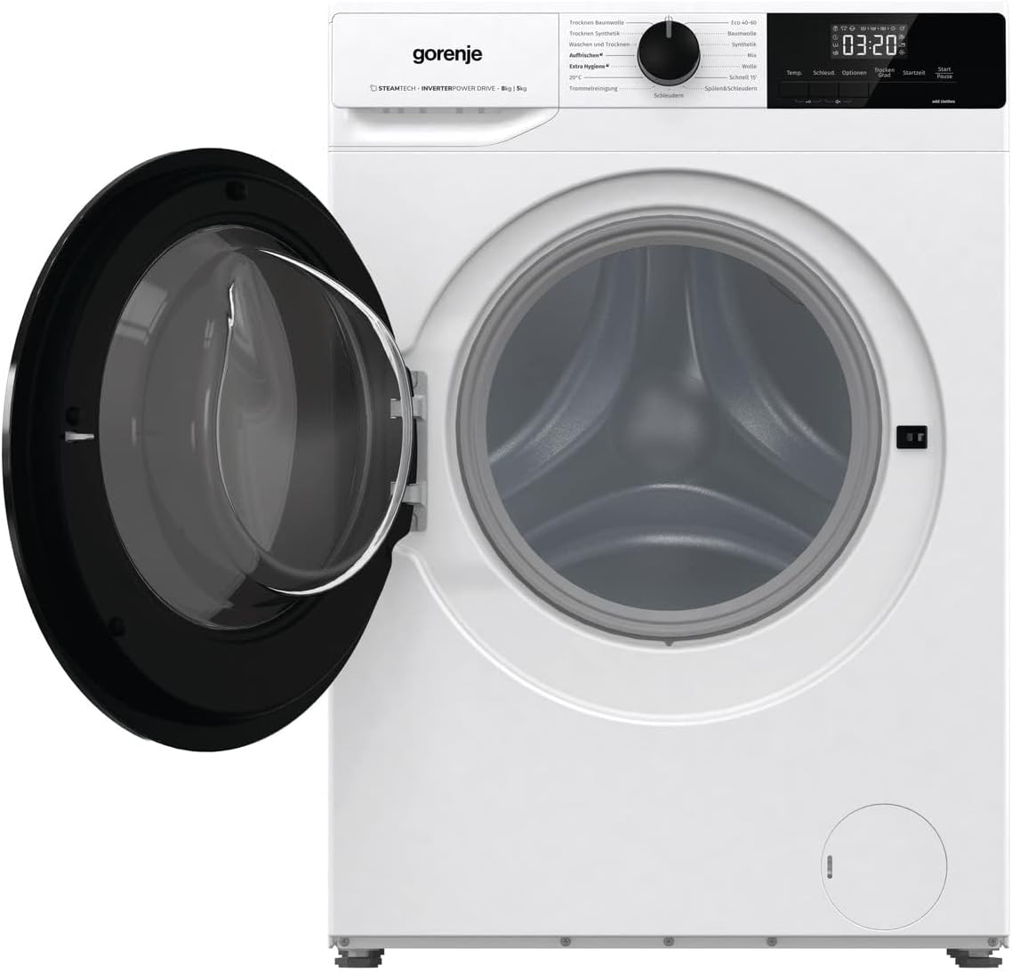 Gorenje WDAM 854 AP Waschtrockner mit Dampffunktion / 8 kg / 1400 U / 15 Programme/Aqua Stop/Inverter PowerDrive Motor/Kindersicherung/QuickDry/weiß