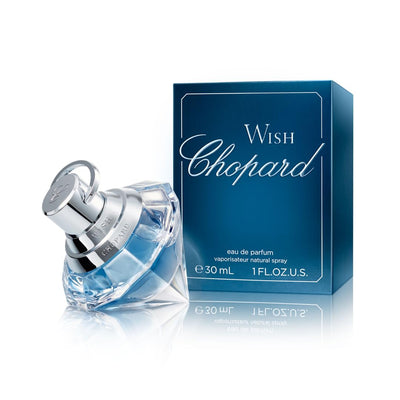 Chopard Wish 30 ml – Eau de Parfum für Frauen – Amber Gourmand Duft – Prickelnde Noten von Akazienblüte, Jasmin, Pachouli, und Lebendigem Tempel Weihrauch – Parfum Damen – Transparenter Glasflakon