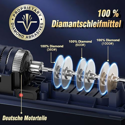 Fallinsexy Professioneller elektrischer Messerschärfer mit 100% Diamant-Schleifmitteln und Präzisionswinkelführungen für die Arbeit mit geraden Kanten und Keramikmessern in der Küche. Sharp