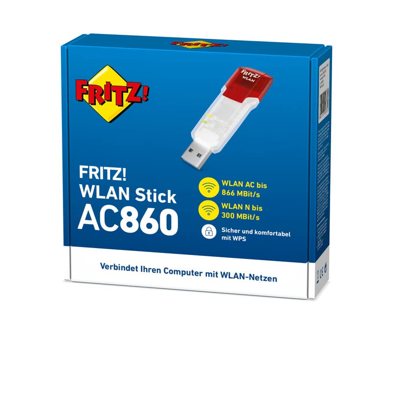 AVM FRITZ!WLAN Stick AC 860 (866 MBit/s (5 GHz), 300 MBit/s, WLAN N, 2,4 GHz, WPA2) deutschsprachige Version