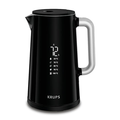 Krups Smart'n Light Wasserkocher, 5 Temperaturen, 1,7 Liter Fassungsvermögen, Innenleben aus Edelstahl, Doppelwandig, Schwarz, BW801810