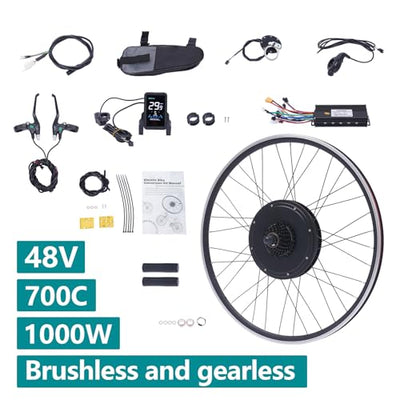 CLEADONG 28/29-Zoll Ebike Umbausatz, E-Bike Hinterrad/Vorderrad Umbausatz Kit, Electric Bicycle Umbausatz mit Controller und Display