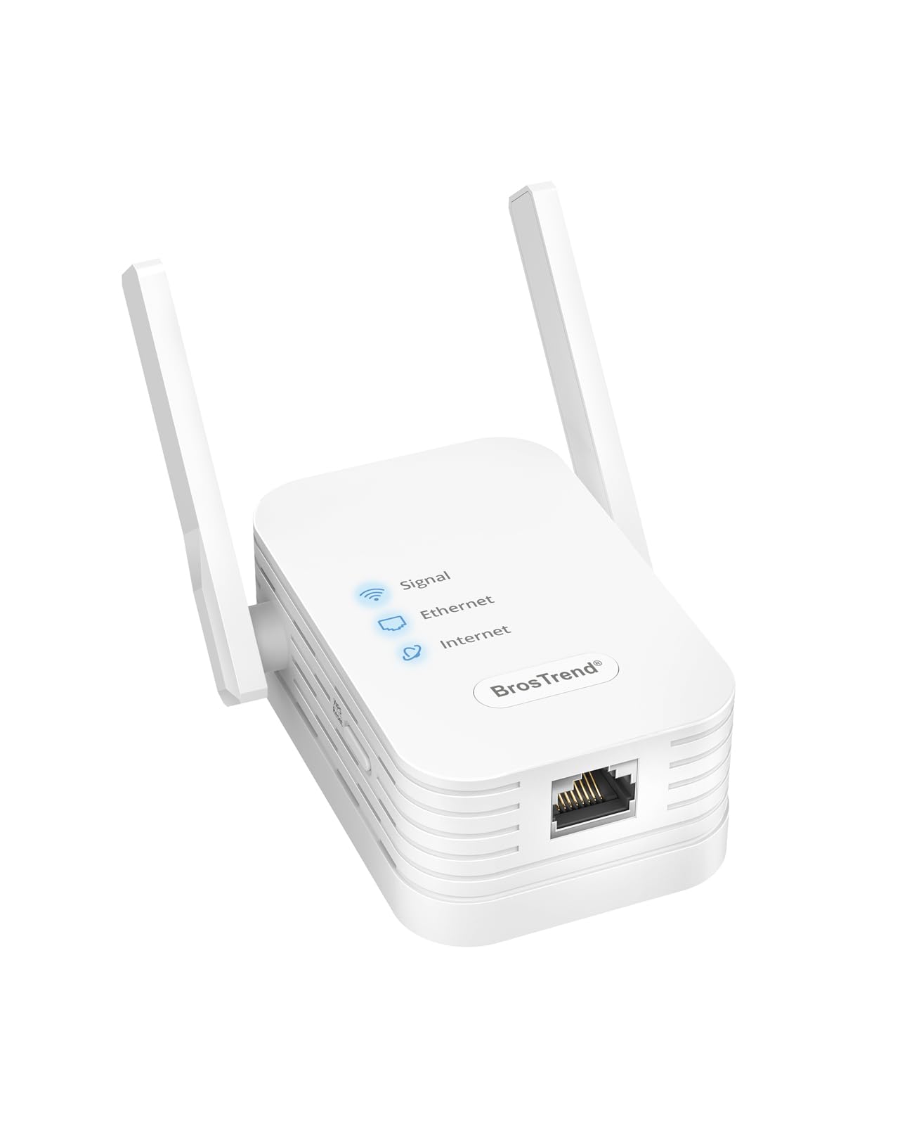 BrosTrend WLAN Bridge, WLAN to LAN Adapter mit LAN Anschluss 300Mbit/s 2,4GHz Band, RJ45 Ethernet in WiFi Umwandeln, Universal WLAN LAN Adapter für Drucker, TV, PC, Xbox, IP Kamera, Spielkonsole