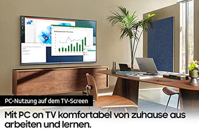 Samsung Crystal UHD 4K TV 55 Zoll (GU55AU7179UXZG, Deutsches Modell), HDR, Q-Symphony, rahmenloses Design, Smart TV [2021]