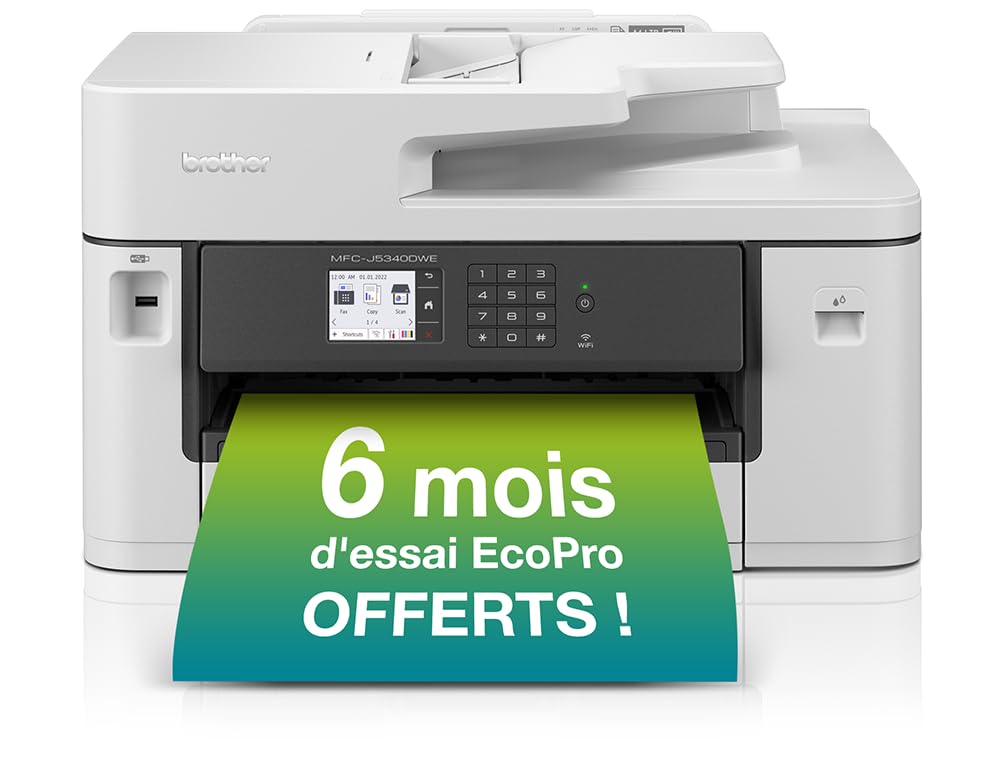 Brother MFC-J5340DWE EcoPro 4-in-1 Farbtintenstrahl-Multifunktionsgerät (250 Blatt Papierkassette, Drucker, Scanner, Kopierer, Fax)