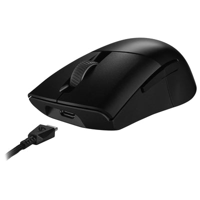 ASUS ROG Keris Wireless AimPoint RGB Gaming Maus (optischer ROG AimPoint-Sensor, 36.000 DPI, ROG Micro Switches, 2,4 GHz RF, Bluetooth, USB, 5X programmierbare Tasten, schwarz)