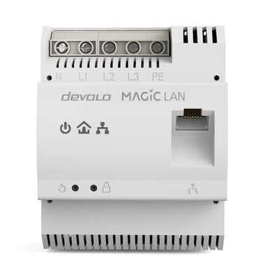 devolo Magic 2 LAN DINrail Powerline Hutschienen Adapter, bis zu 2.400 Mbit/s, Internet aus dem Verteilerkasten, professionelles Heimnetzwerk, grau