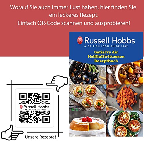 Russell Hobbs Heißluftfritteuse L 4L Rapid AirFryer [sehr kleines Gehäuse/7 Kochfunktionen/10 Programme] SatisFry (spülmaschinenfest, max 220°C, Fritteuse ohne Öl, Grillen,Backen,Braten etc) 27160-56